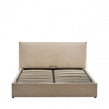 Cama -  Lit coffre en tissu 160x200cm