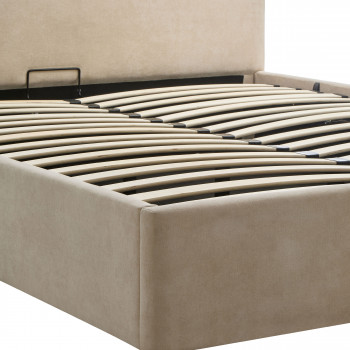 Cama -  Lit coffre en tissu 160x200cm