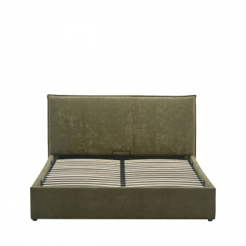 Cama -  Lit coffre en tissu 160x200cm