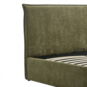 Cama -  Lit coffre en tissu 160x200cm