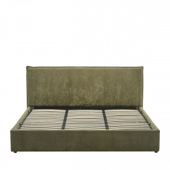 Cama -  Lit coffre en tissu 180x200cm