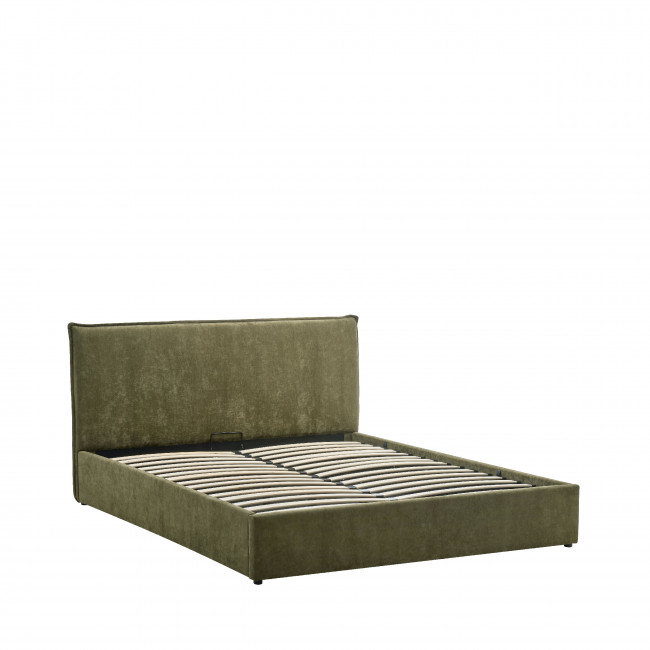 Cama -  Lit coffre en tissu 140x190cm
