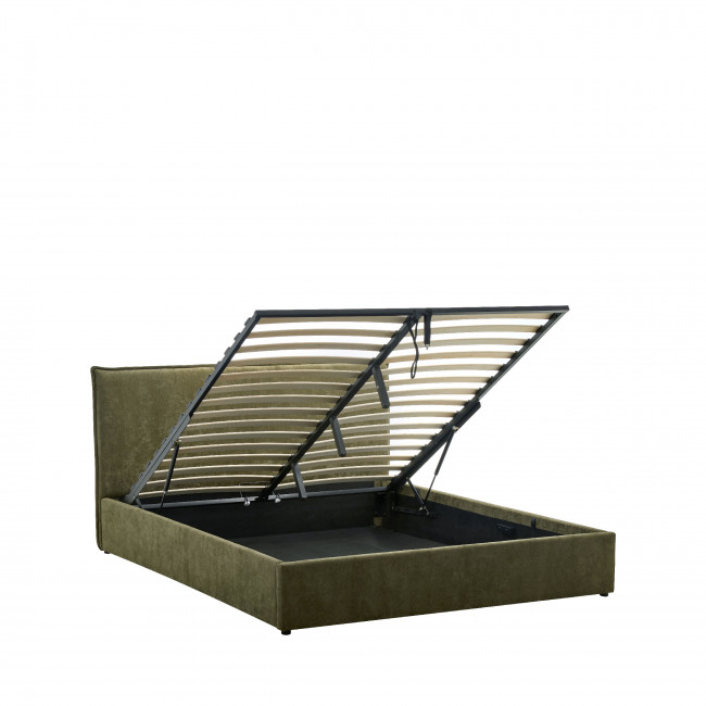 Cama -  Lit coffre en tissu 140x190cm