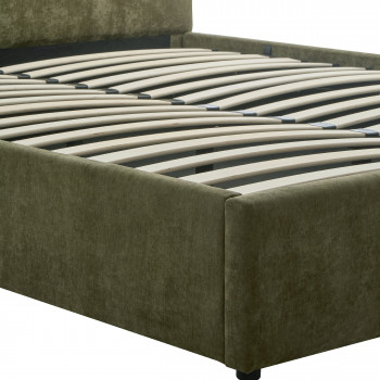 Cama -  Lit coffre en tissu 140x190cm