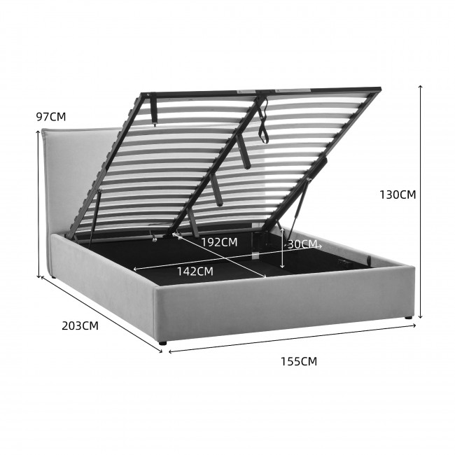 Cama -  Lit coffre en tissu 140x190cm