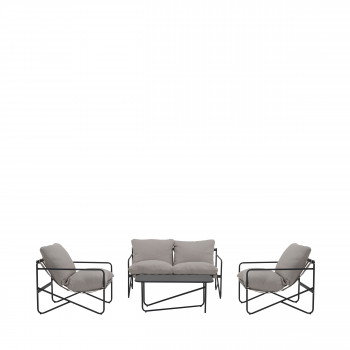 Zeno - Salon de jardin 4 places en acier traité