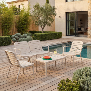 Moro - Salon de jardin 4 personnes en résine