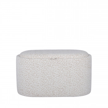 Zoé - Banc ovale imprimé animal avec plateau et rangement L77cm