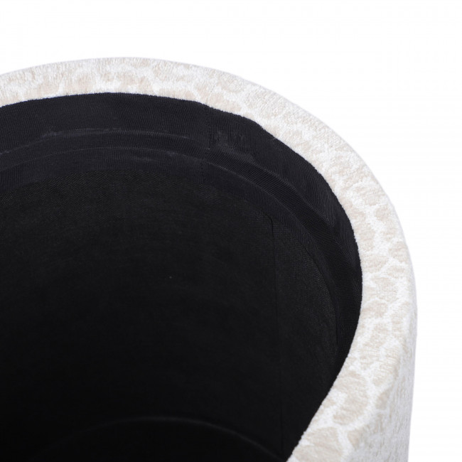 Zoé - Banc ovale imprimé animal avec plateau et rangement L77cm