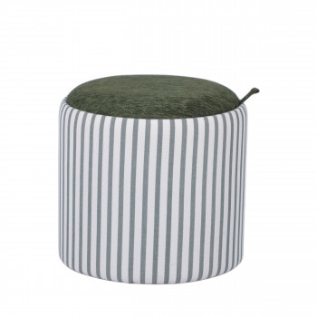 Zoé - Pouf rond en tissu avec plateau et rangement ø40cm