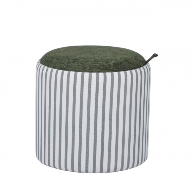 Zoé - Pouf rond en tissu avec plateau et rangement ø40cm