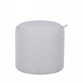 Zoé - Pouf rond en tissu avec plateau et rangement ø40cm