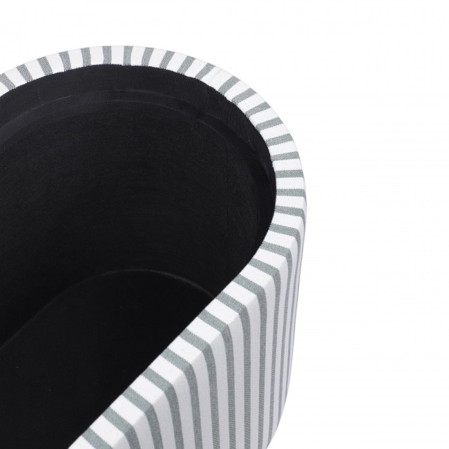 Zoé - Banc ovale en tissu avec plateau et rangement L77cm