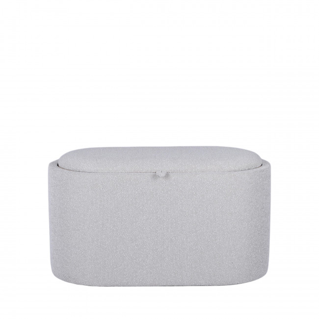 Zoé - Banc ovale en tissu avec plateau et rangement L77cm