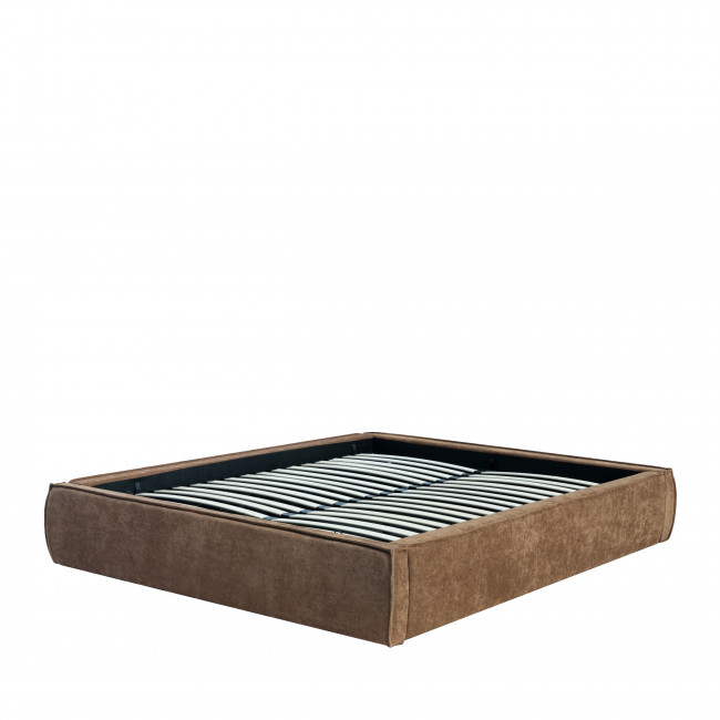 Liberio - Lit coffre en tissu 160x200cm