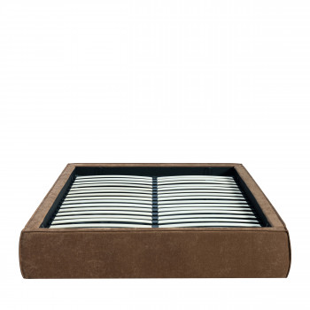 Liberio - Lit coffre en tissu 160x200cm