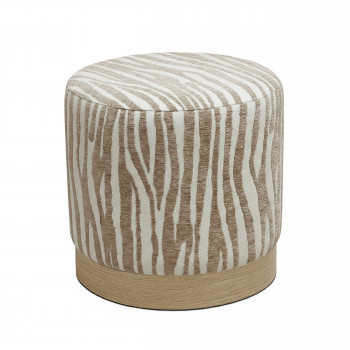 Wild - Pouf rond en tissu imprimé animal ø40cm