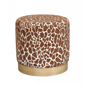 Wild - Pouf rond en tissu imprimé animal ø40cm