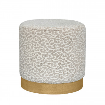 Wild - Pouf rond en tissu imprimé animal ø40cm