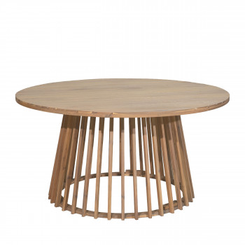 Boro - Table à manger de jardin 6 personnes ronde en bois d'acacia ø 150 cm