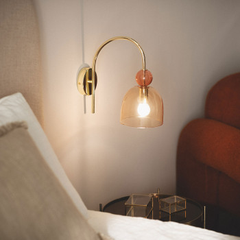 Oya - Applique murale en verre et métal