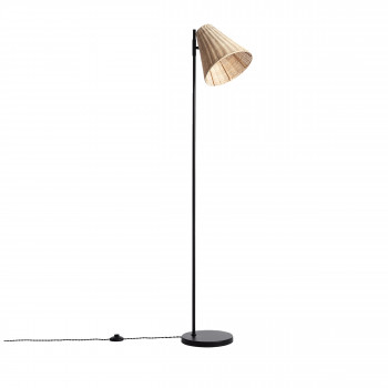 Rio - Lampadaire en métal avec abat-jour en rotin H151cm