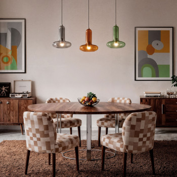 Timo - Suspension en verre avec LED intégrée ø15cm