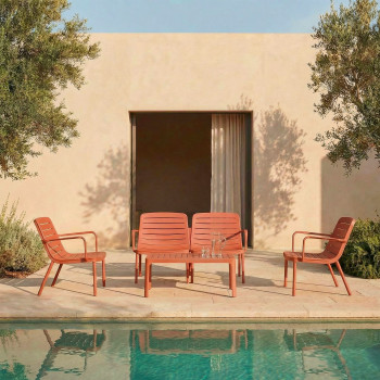 Moro - Salon de jardin 4 personnes en résine