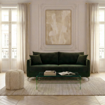 Steffen - Canapé droit 3 places en tissu et pieds chrome