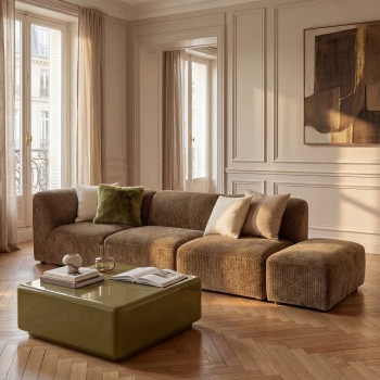 Noor - Angle réversible pour canapé modulable en velours côtelé 