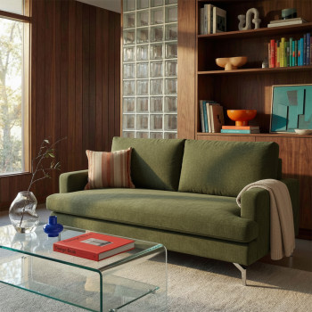 Sophie - Canapé 3 places en tissu pieds chrome