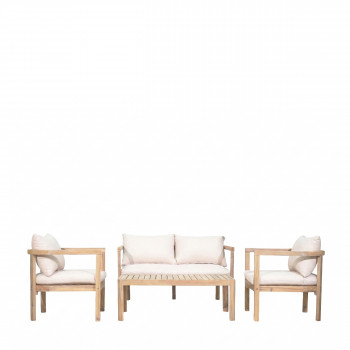 Mirana - Salon de jardin 4 personnes en bois d'acacia