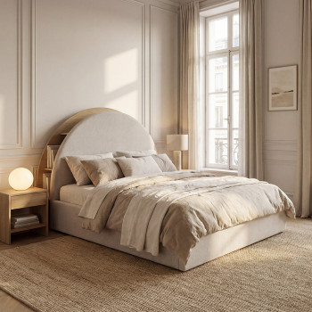 Brie - Lit coffre en tissu avec rangements intégrés 160x200cm