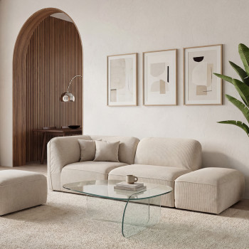 Tila - Table basse organique en verre L100cm