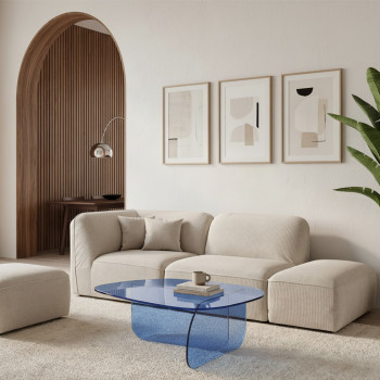 Tila - Table basse organique en verre L100cm