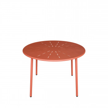Zola - Table à manger de jardin 4 personnes ronde en métal 