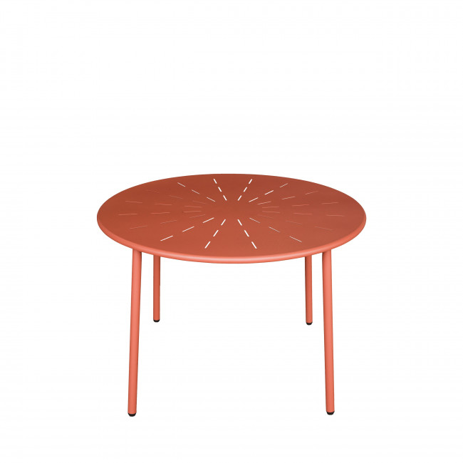 Zola - Table à manger de jardin 4 personnes ronde en métal 