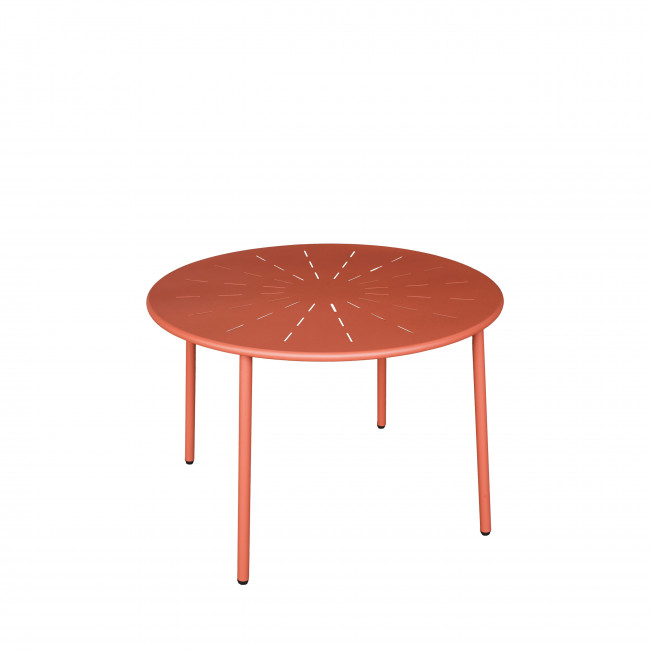 Zola - Table à manger de jardin 4 personnes ronde en métal 