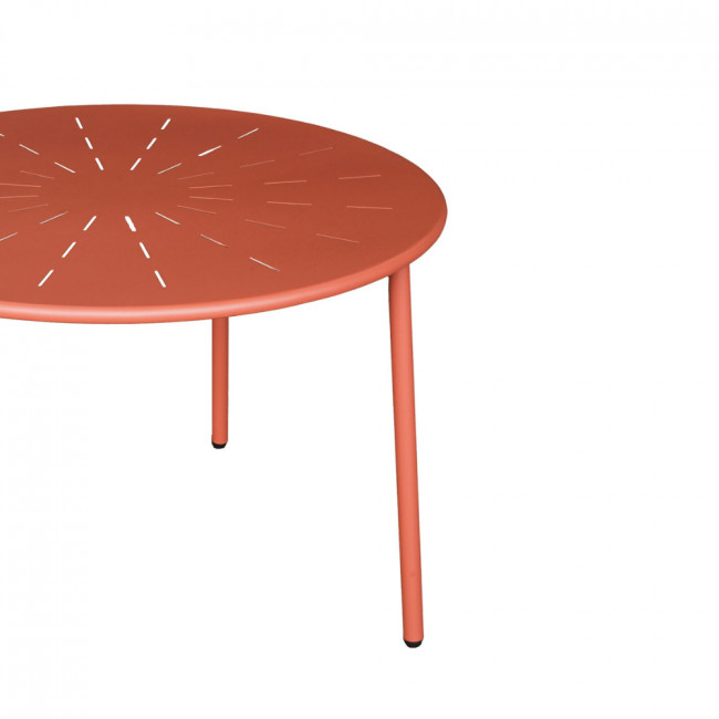 Zola - Table à manger de jardin 4 personnes ronde en métal 