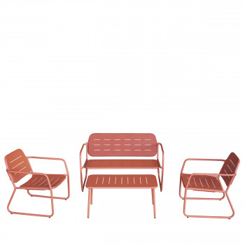 Zaro - Salon de jardin 4 places en métal