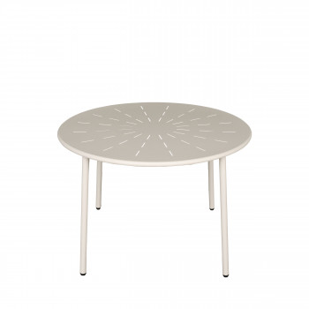 Zola - Table à manger de jardin 4 personnes ronde en métal 