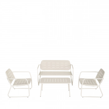 Zaro - Salon de jardin 4 places en métal