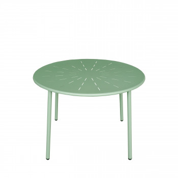 Zola - Table à manger de jardin 4 personnes ronde en métal 