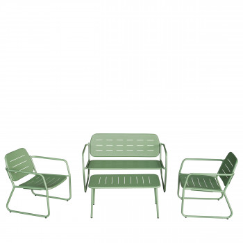 Zaro - Salon de jardin 4 places en métal