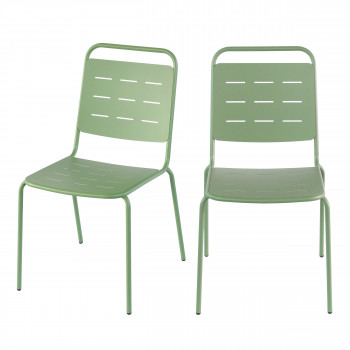 Aria - Lot de 4 chaises de jardin en métal