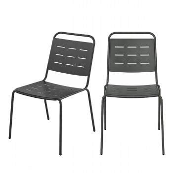 Aria - Lot de 4 chaises de jardin en métal