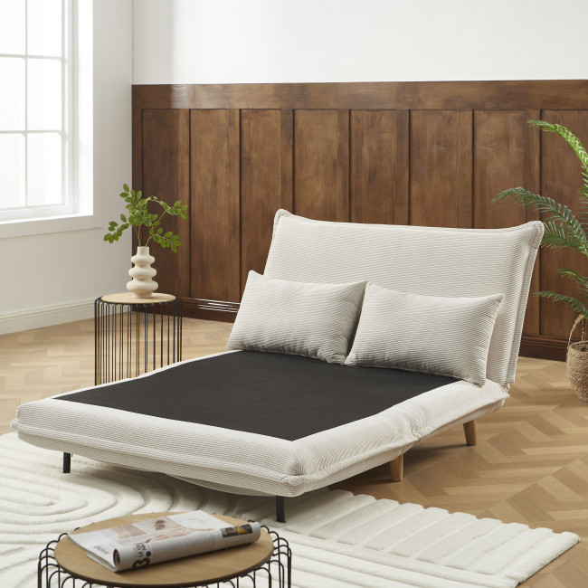 Nella - Canapé convertible 2 places en velours côtelé