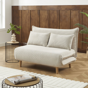 Nella - Canapé convertible 2 places en velours côtelé