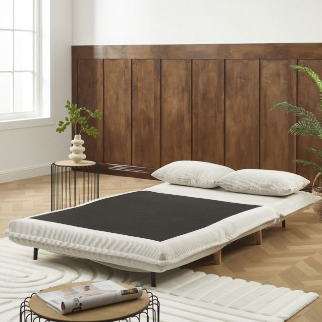 Nella - Canapé convertible 2 places en velours côtelé