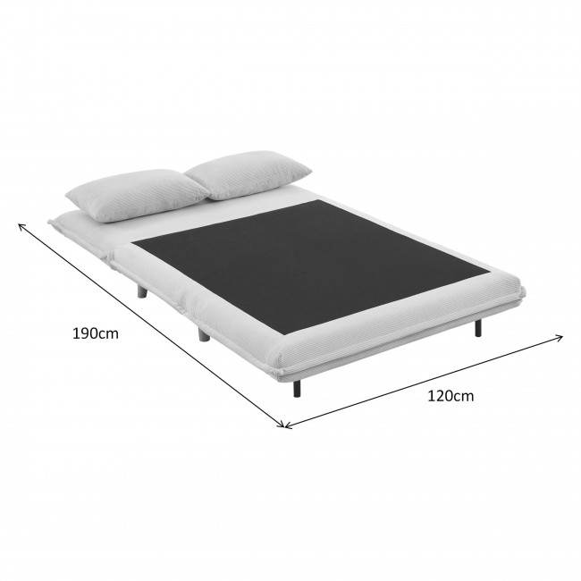 Nella - Canapé convertible 2 places en velours côtelé